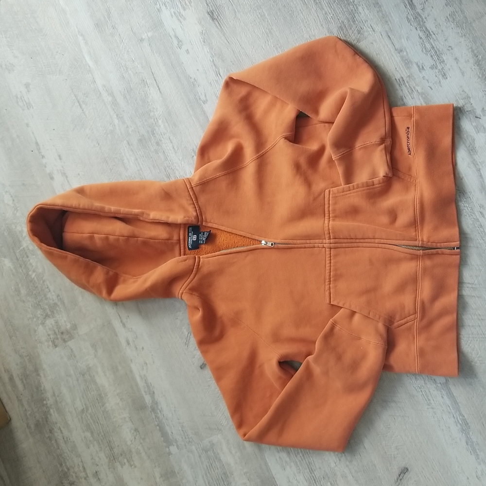 Abercrombie and Fitch Women's Small Orange Zip Hoodie